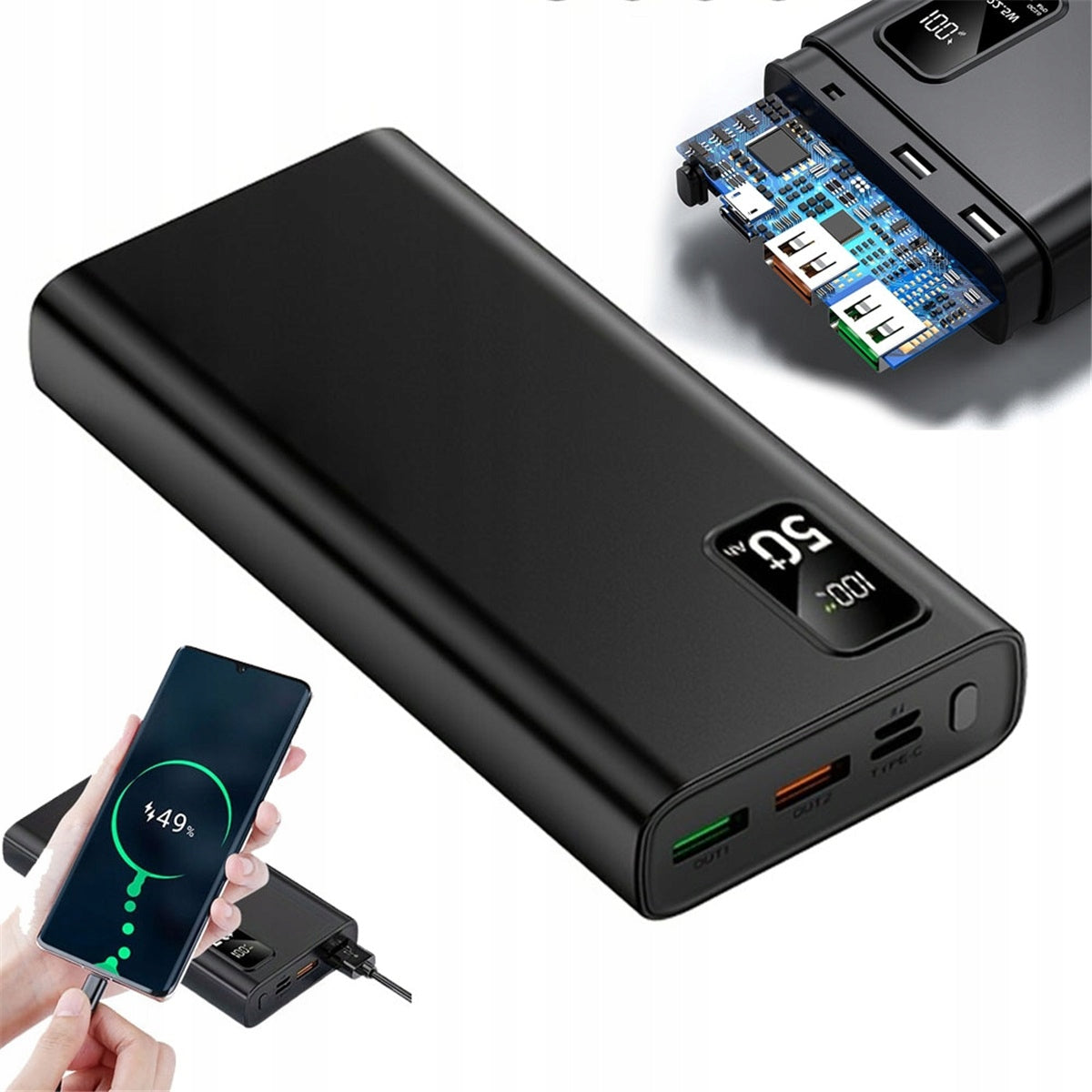 50000MAH POWERBANK PD22.5W FAST CHARGING FOR SMARTPHONE AND WATCH