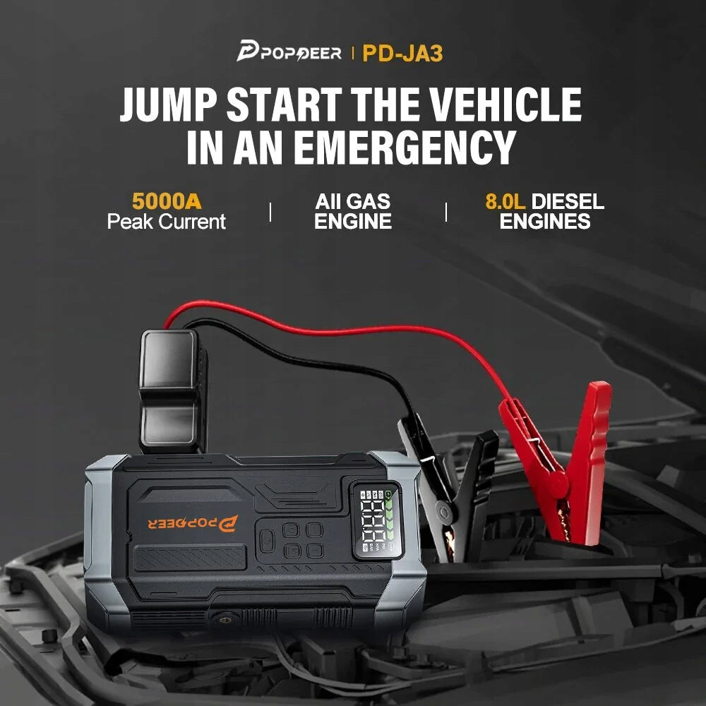 5000A 4-in-1 Jump Starter, 150PSI Air Compressor 12V USB Powerbank Brand no brand