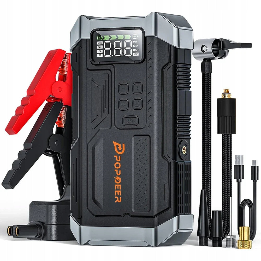 5000A 4-in-1 Jump Starter, 150PSI Air Compressor 12V USB Powerbank