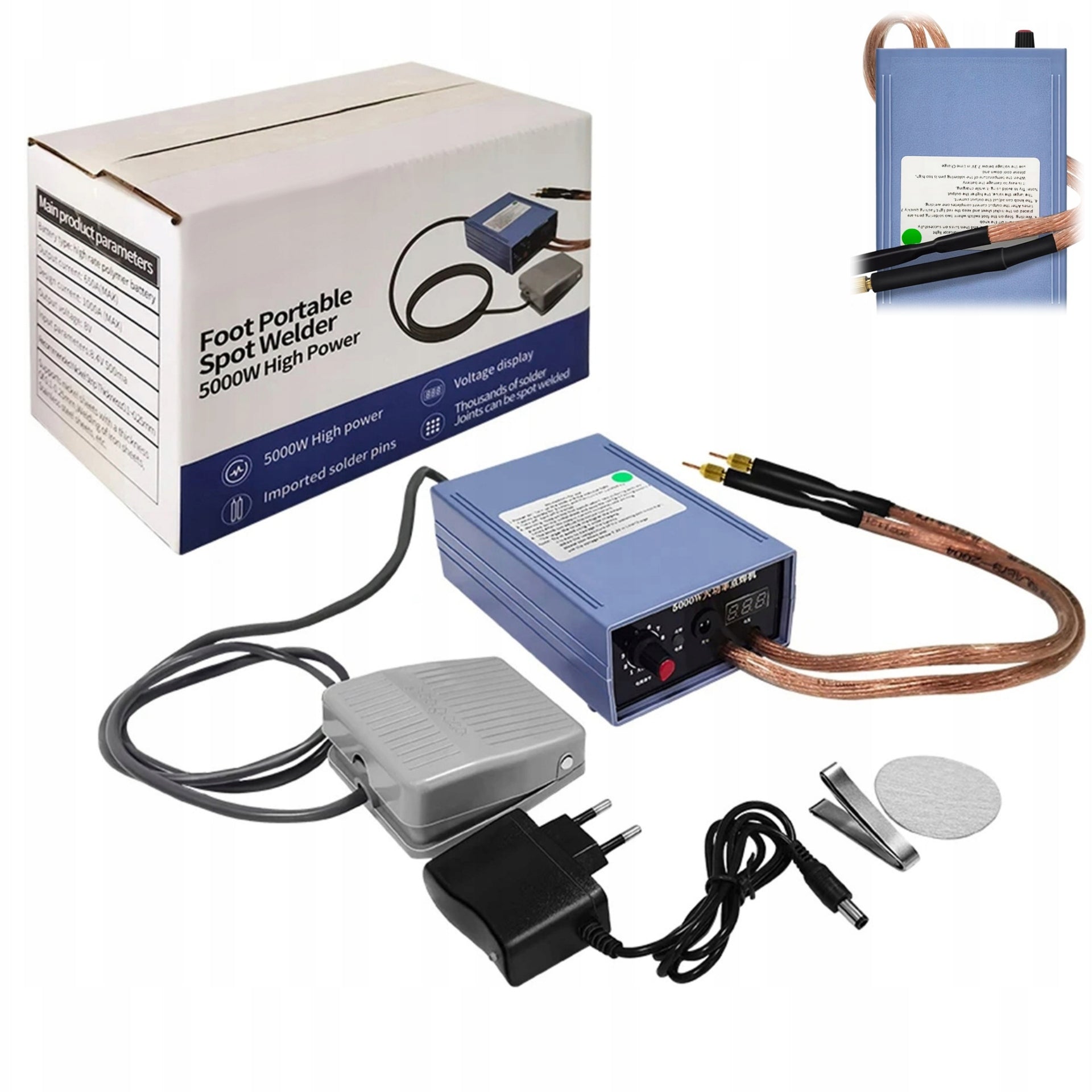 5000W HANDHELD SPOT WELDING MACHINE PORTABLE BATTERIES 18650