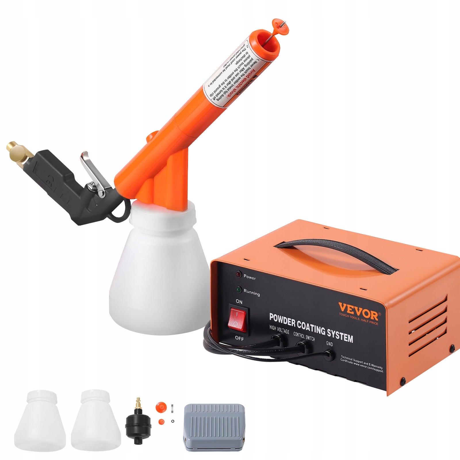 50KV Powder Coating System Spray Gun Foot Switch DIY Commercial Kit