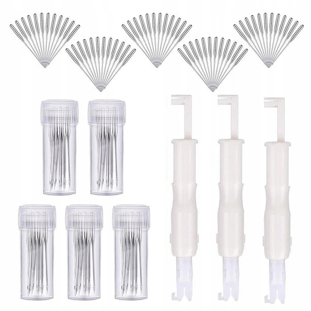 50Pcs Assorted Home Sewing Machine Needles for Brother 50Needles 3Threader Brand no brand