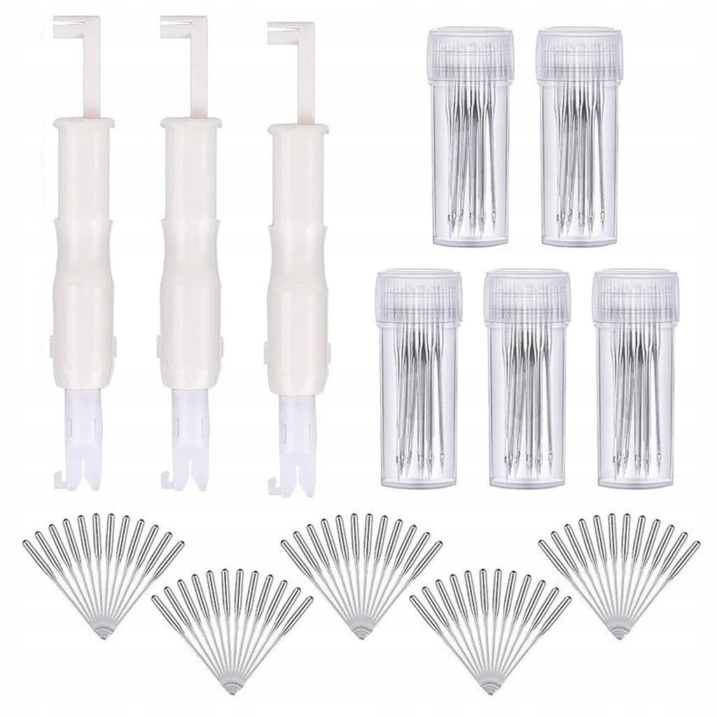 50Pcs Assorted Home Sewing Machine Needles for Brother 50Needles 3Threader