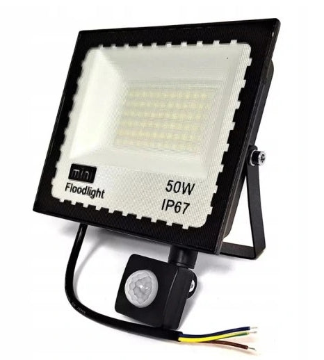 50W SLIM LED FLOODLIGHT WITH MOTION SENSOR PIR IP66 HALOGEN 6500K Manufacturer code HALOGEN LED 30w PREMIUM JAKOŚĆ