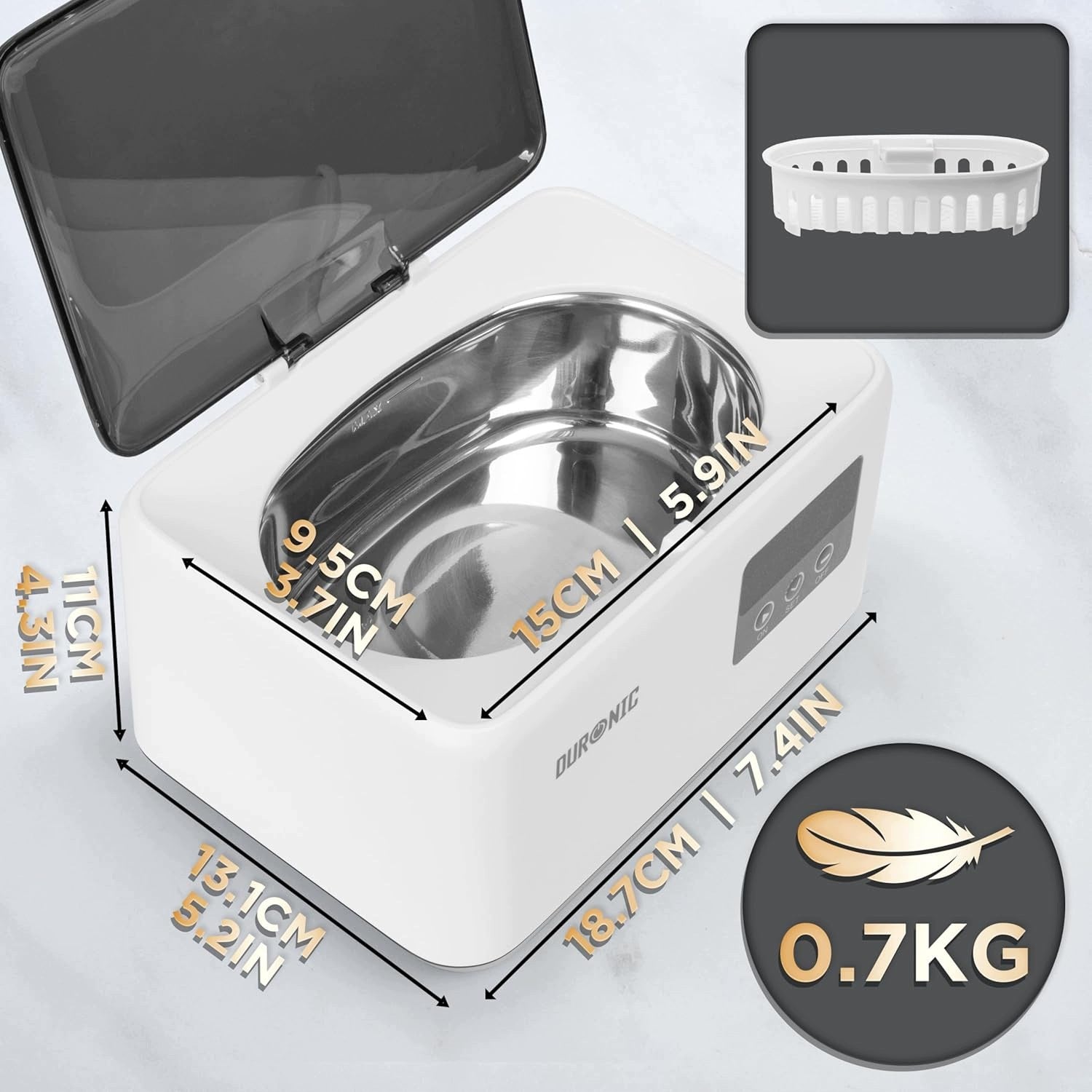 50W ULTRASONIC CLEANER FOR JEWELRY GLASSES DENTURES 600ML Brand no brand