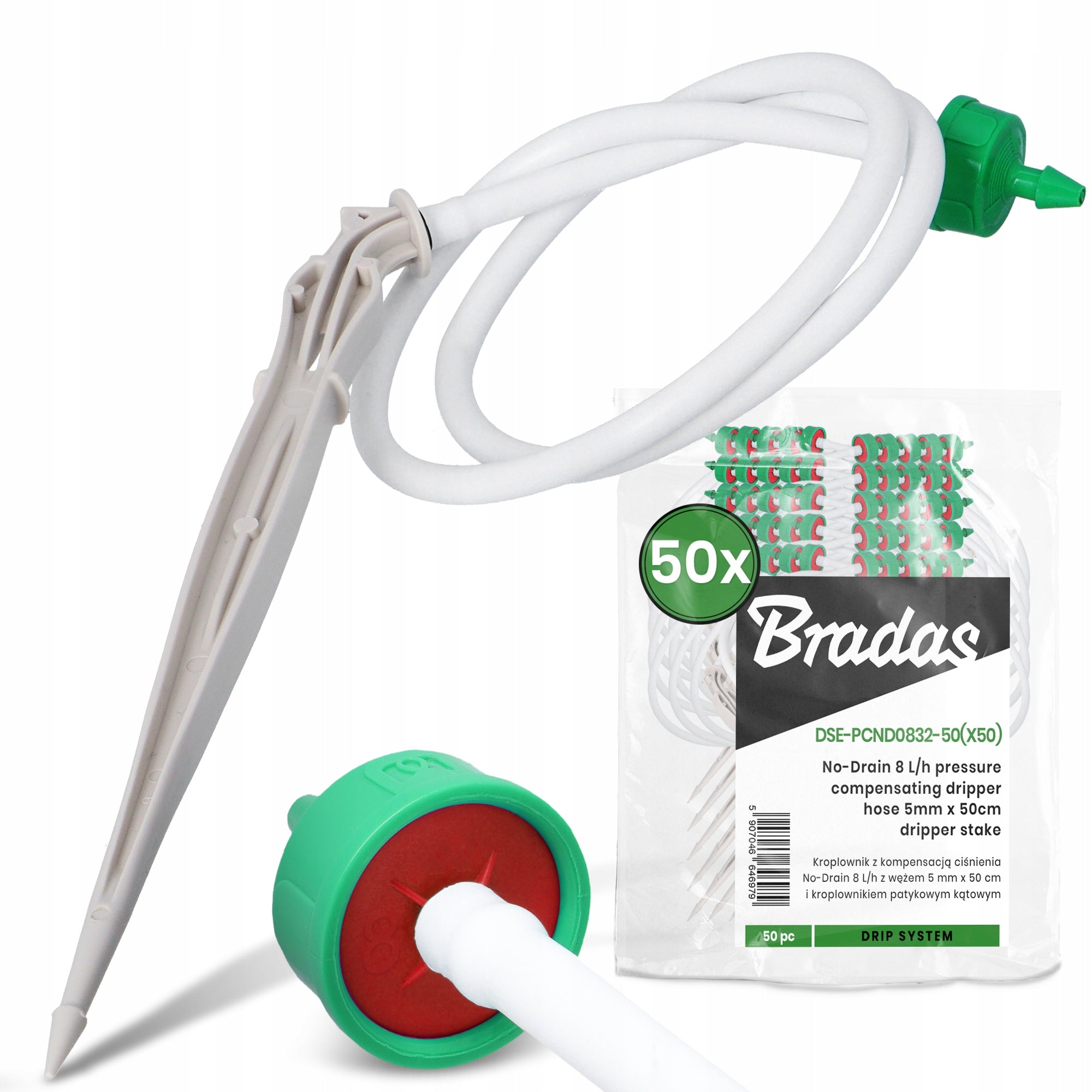 50x Dropper Emitter 8 L/h Irrigation Pressure Compensation Hose YS-P