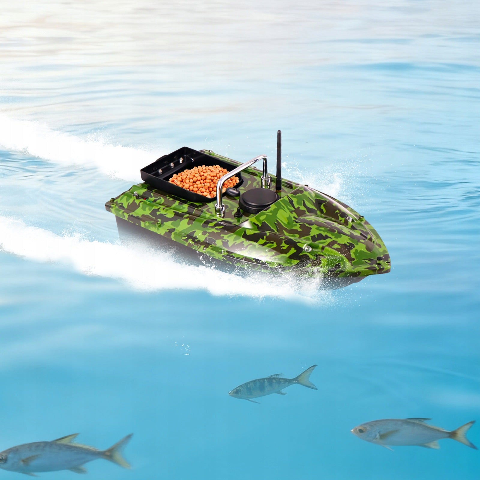 5200MA 500M FISHING BAIT BOAT WITH LED LIGHT 13000RPM RECHARGEABLE BATTERY Brand no brand