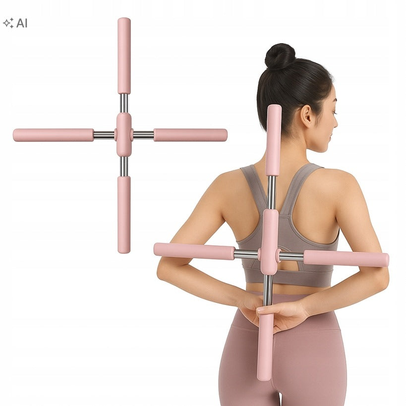 54-86CM PRACTICAL POSTURE CORRECTION TRAINING BAR PINK YOGA STICK