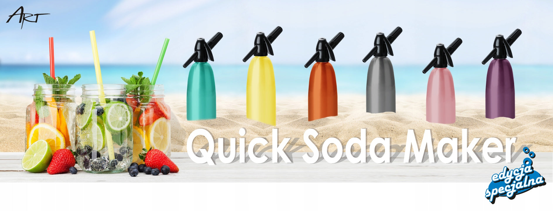 Gazuoto vandens sifonas 1 l QUICK SODA SA-01E ART, nešiojamas