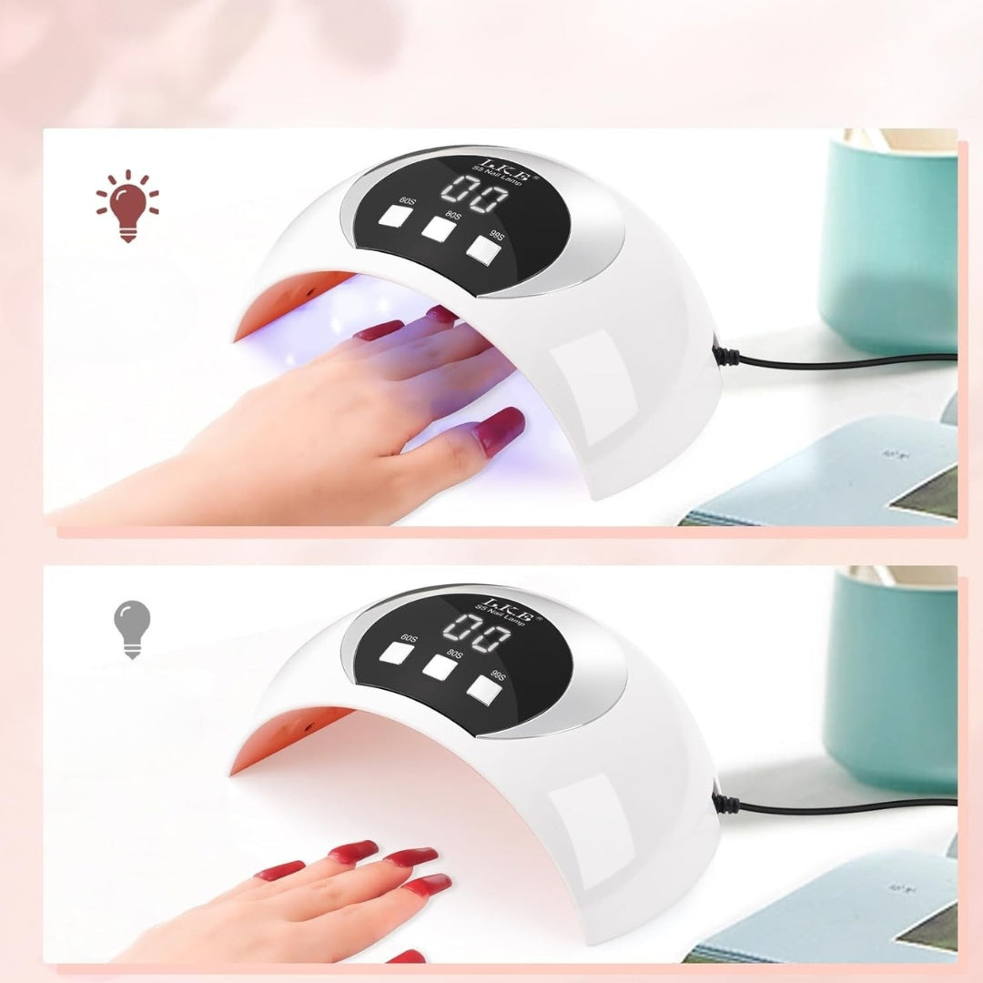 54W LED Gel Nail UV Lamp with Timer and LCD Display USB QwV Packaging status original