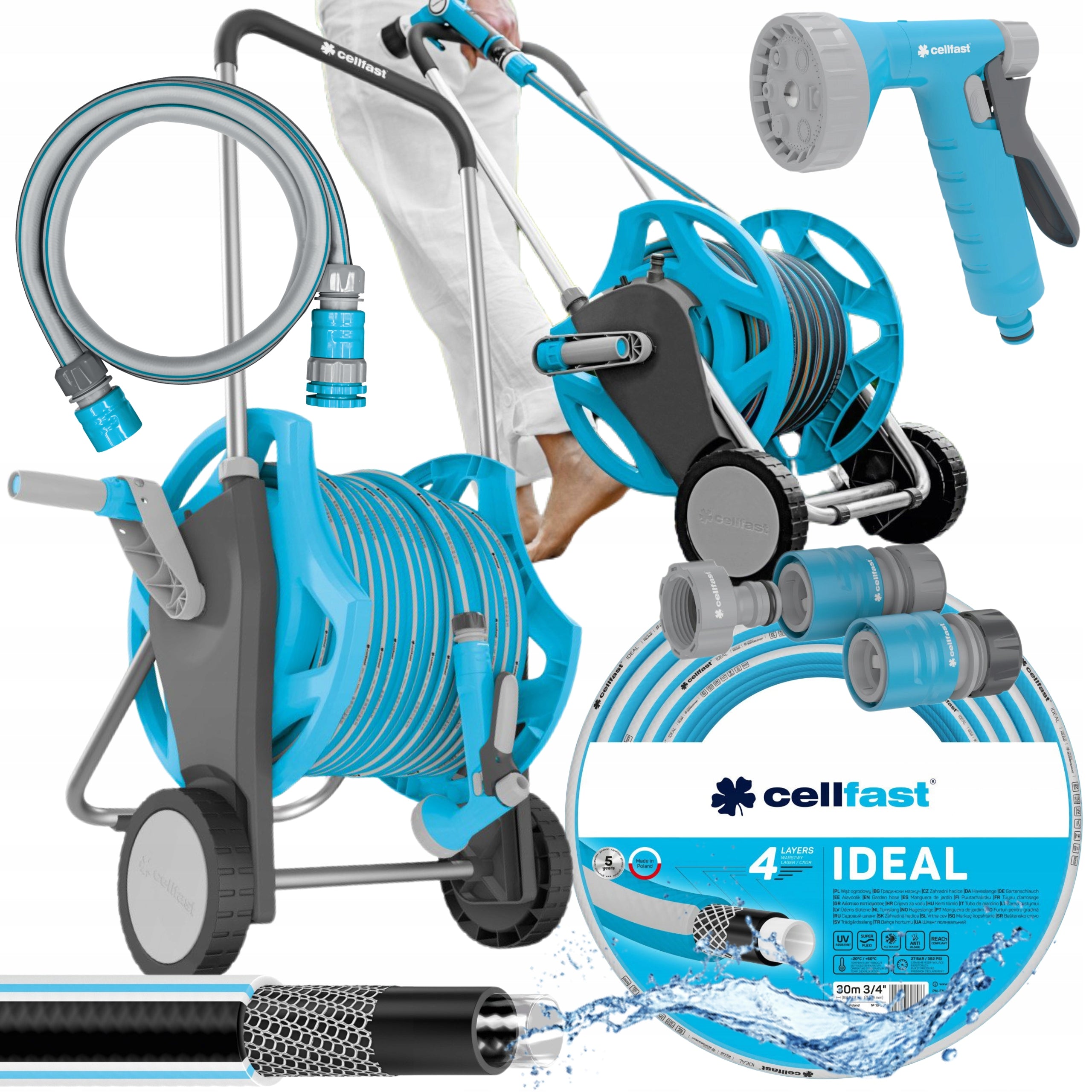 55-063 SET GARDEN HOSE DISCOVER IDEAL 3/4" 30M +GUN