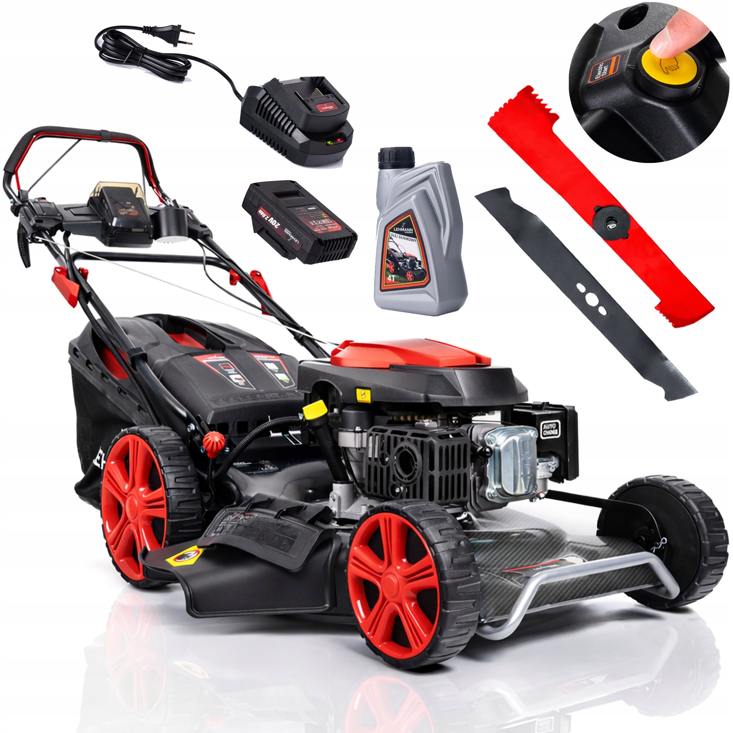 55 CM DIESEL MOWER WITH ELECTRIC DRIVE STARTER 196CC 10IN1 + OIL
