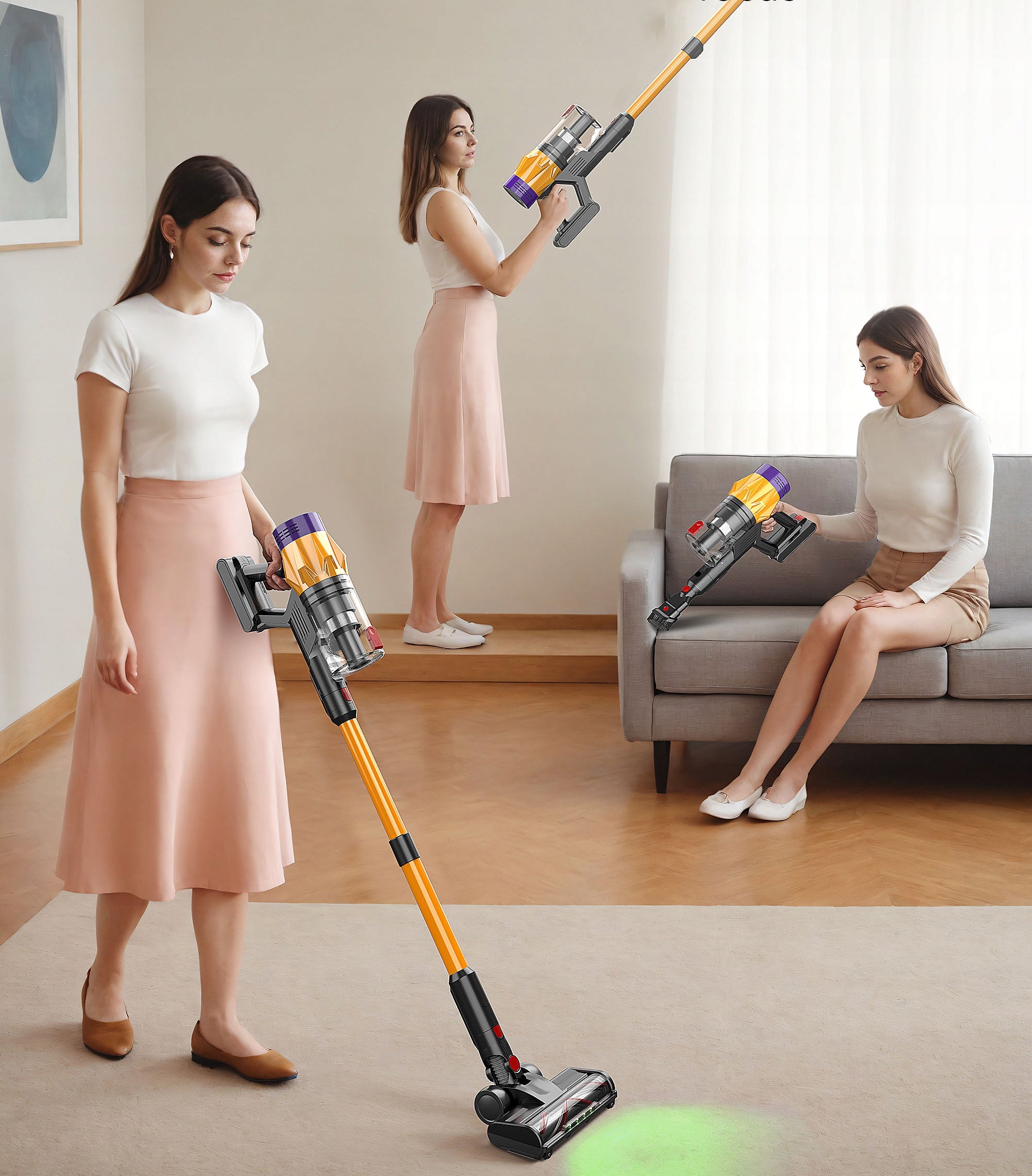 550W 50000PA Powerful Upright Cordless Vacuum Cleaner Handheld Blossom V18 Dust container volume 1.2 l