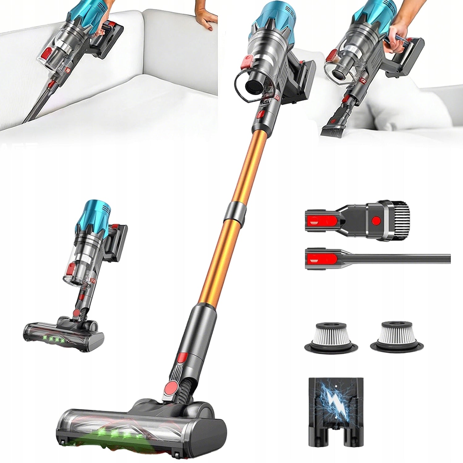 550W 55KPa Cordless Handheld Vacuum Cleaner for Home and Car