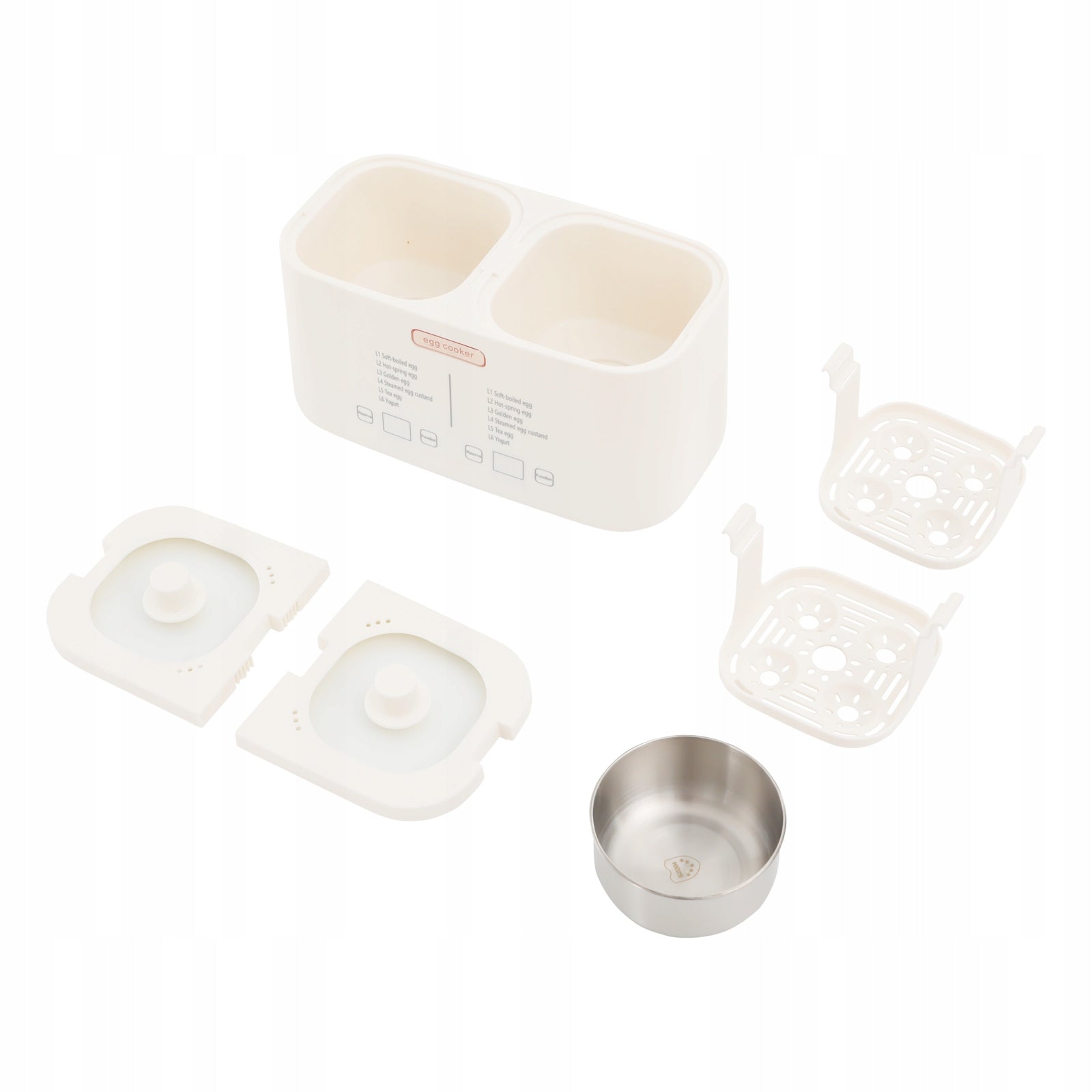 550W Egg Cooker With A Stainless Steel Bowl, 2-Pots for 8-Eggs, 220-240V Manufacturer code EC123