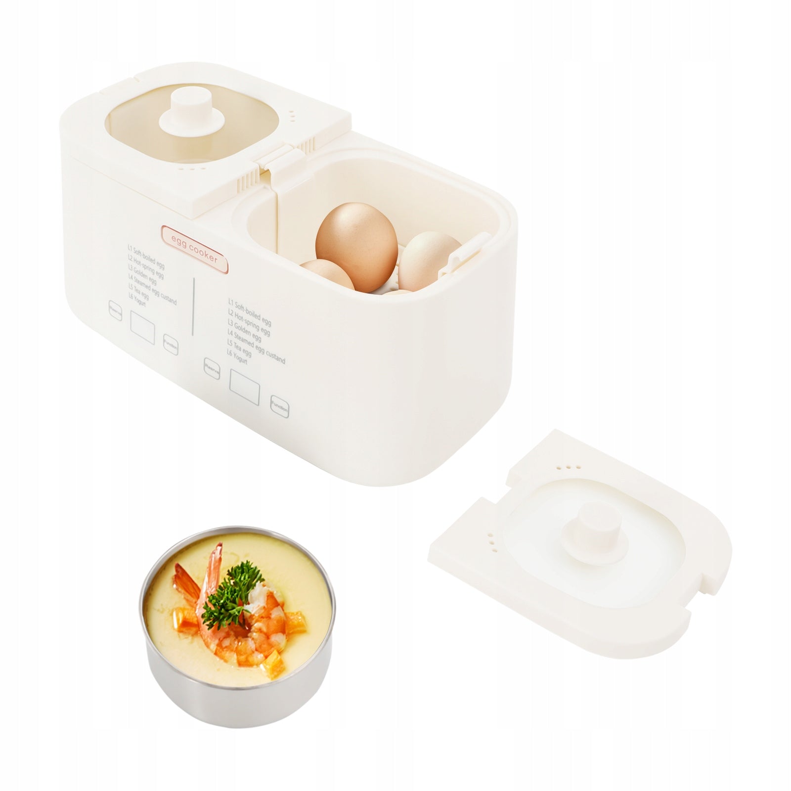 550W Egg Cooker With A Stainless Steel Bowl, 2-Pots for 8-Eggs, 220-240V