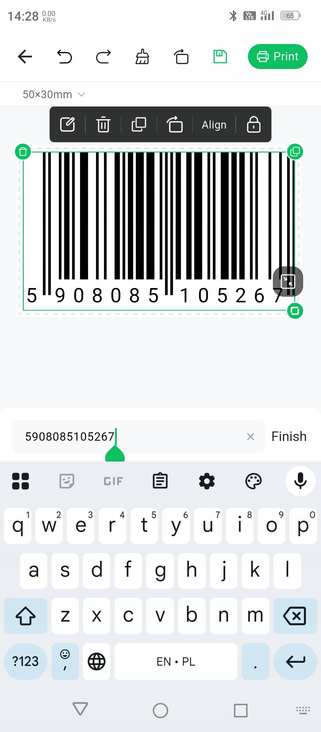 58mm Barcode Printer | Model Y50 | Stickers | Bluetooth Manufacturer code 5908085105267