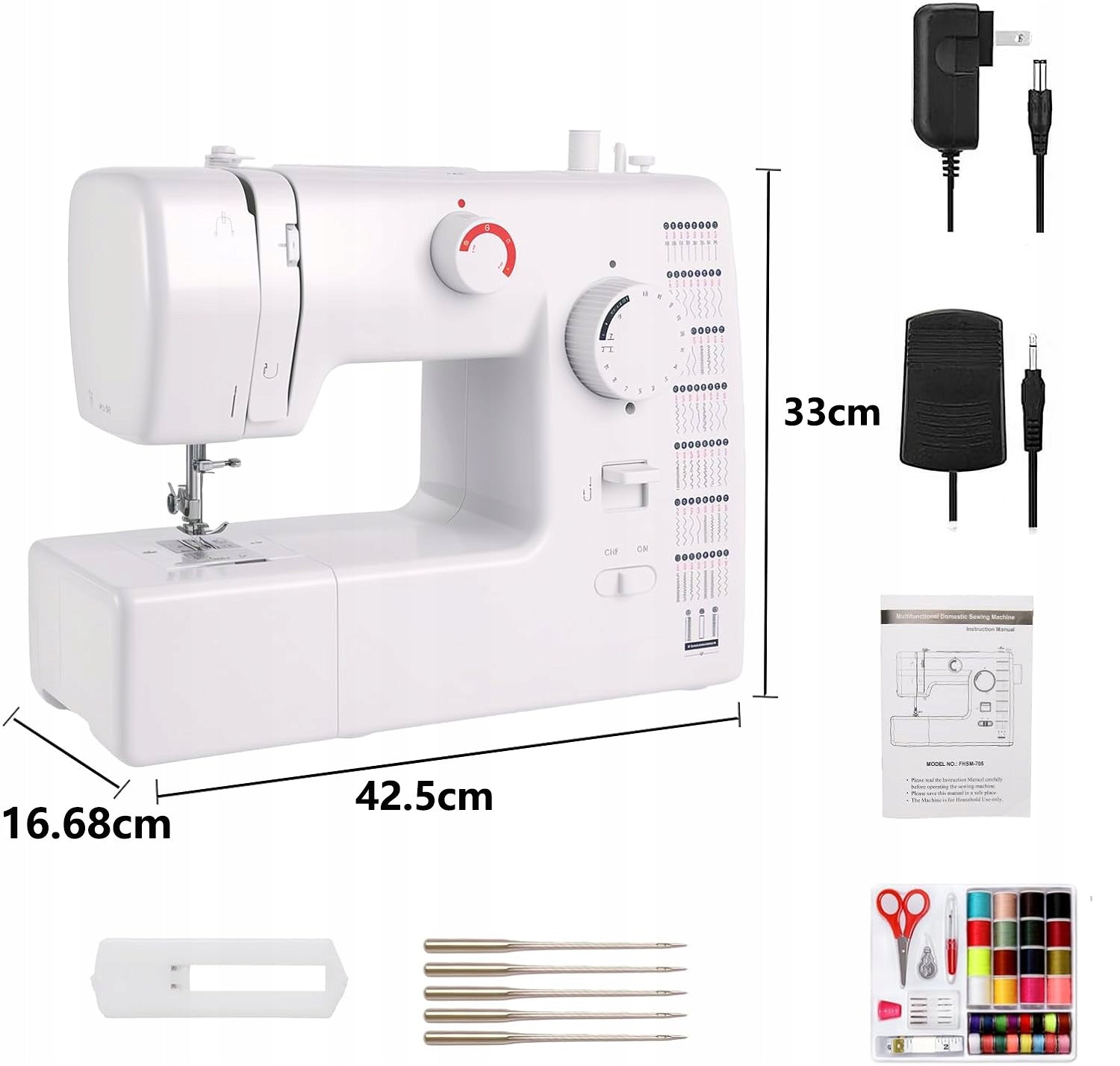 59 stitch sewing machine, foot pedal, LED, reverse sewing, accessories Brand no brand