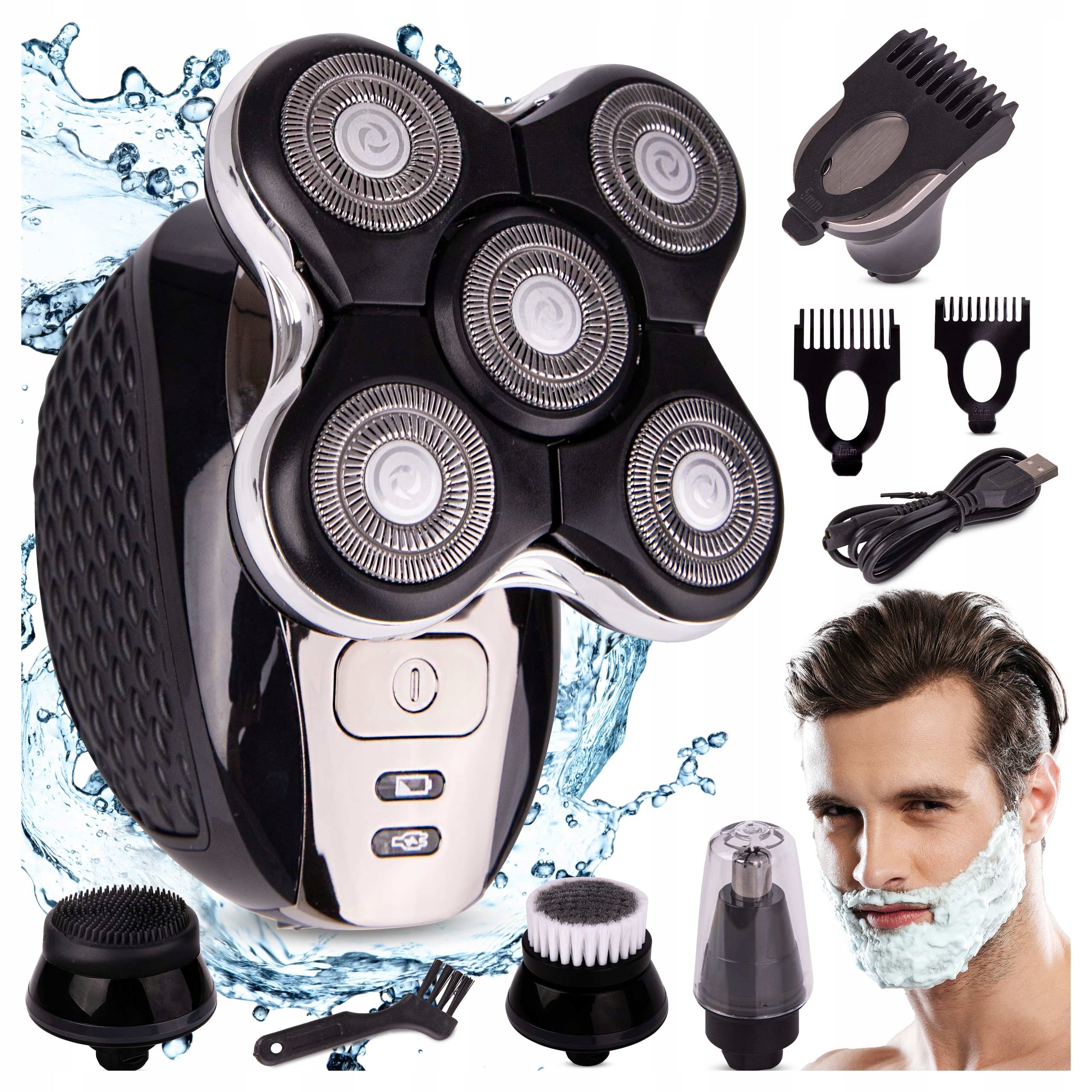 5IN1 MEN'S ELECTRIC BEARD HEAD SHAVING MACHINE WITH TRIMMER