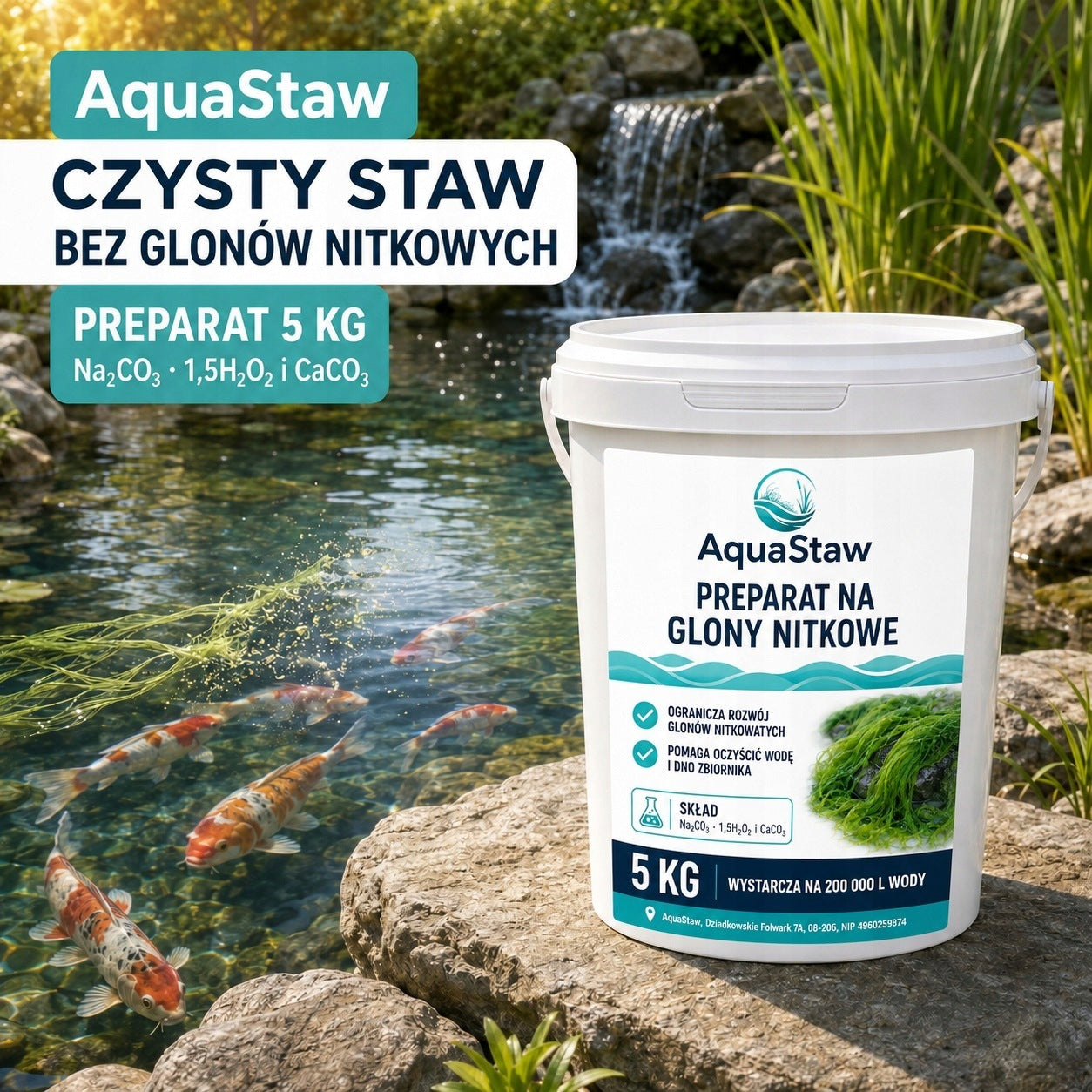 5KG eliminates filamentous algae sludge purifies water oxygenates antialgae Manufacturer code 10401