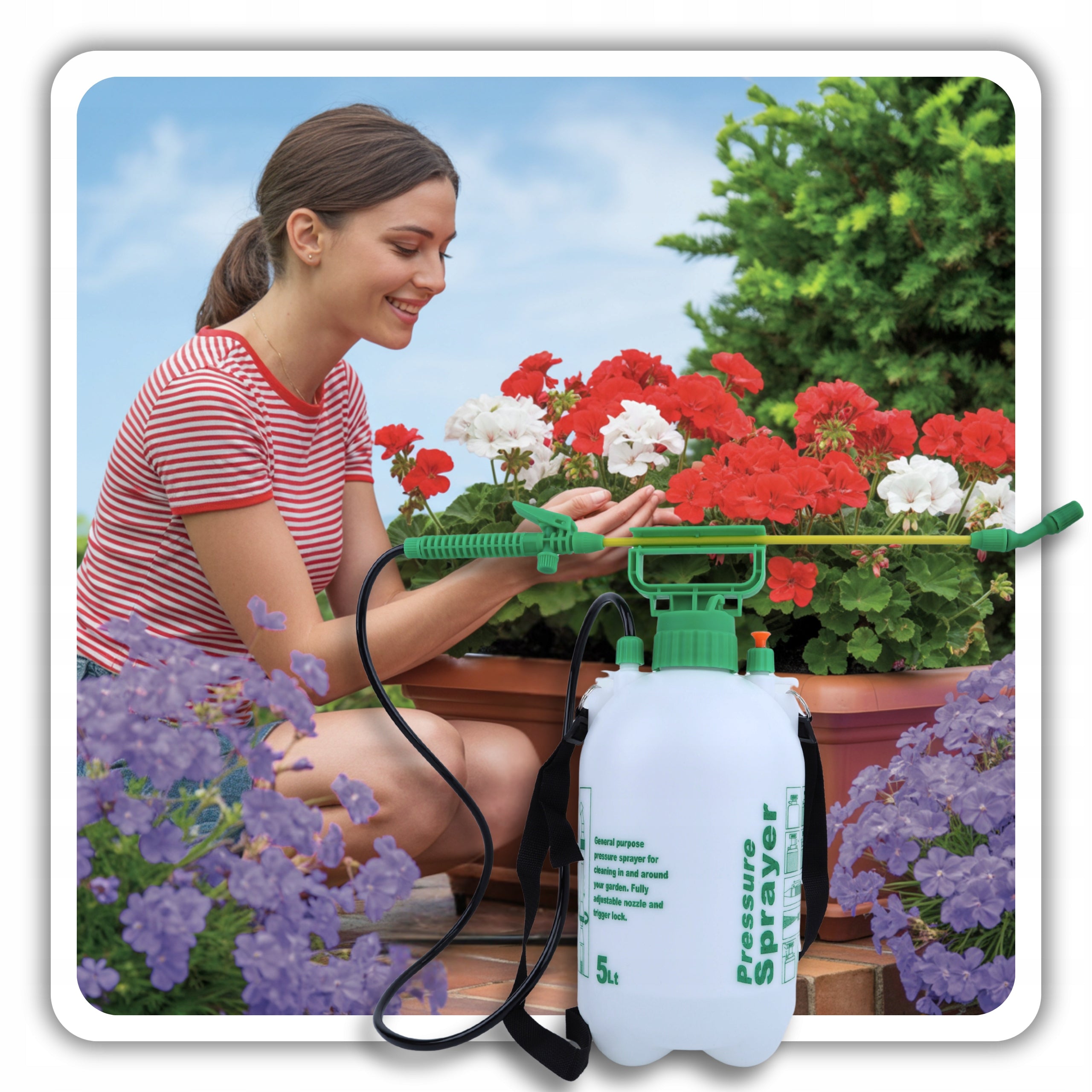 5L GARDEN HANDHELD PRESSURE SPRAYER LONG LANCE FLOWER WASHER Manufacturer code 89516