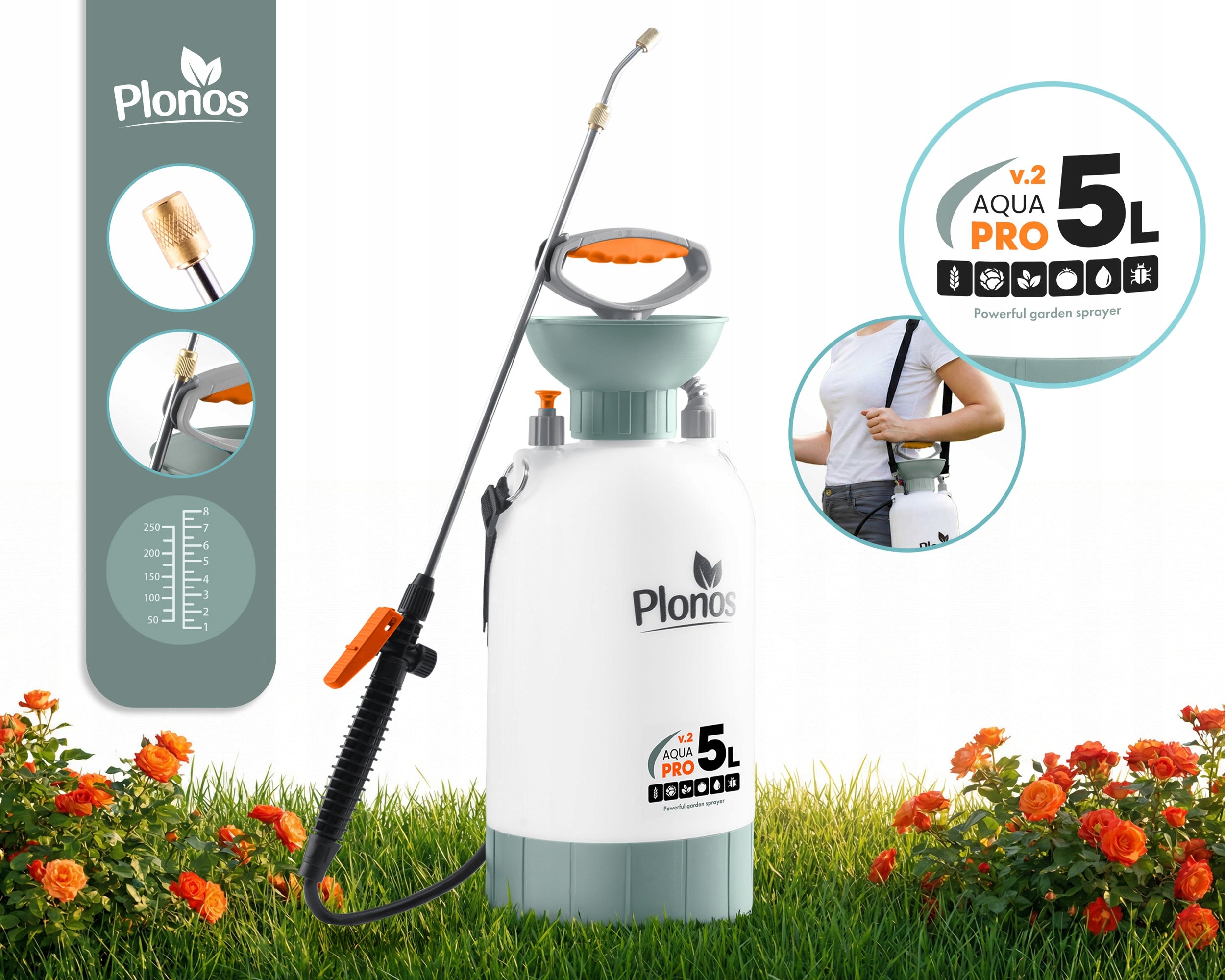 5L GARDEN PRESSURE HAND SPRAYER WITH ADJUSTABLE LANCE NOZZLE 5L Manufacturer code 460500