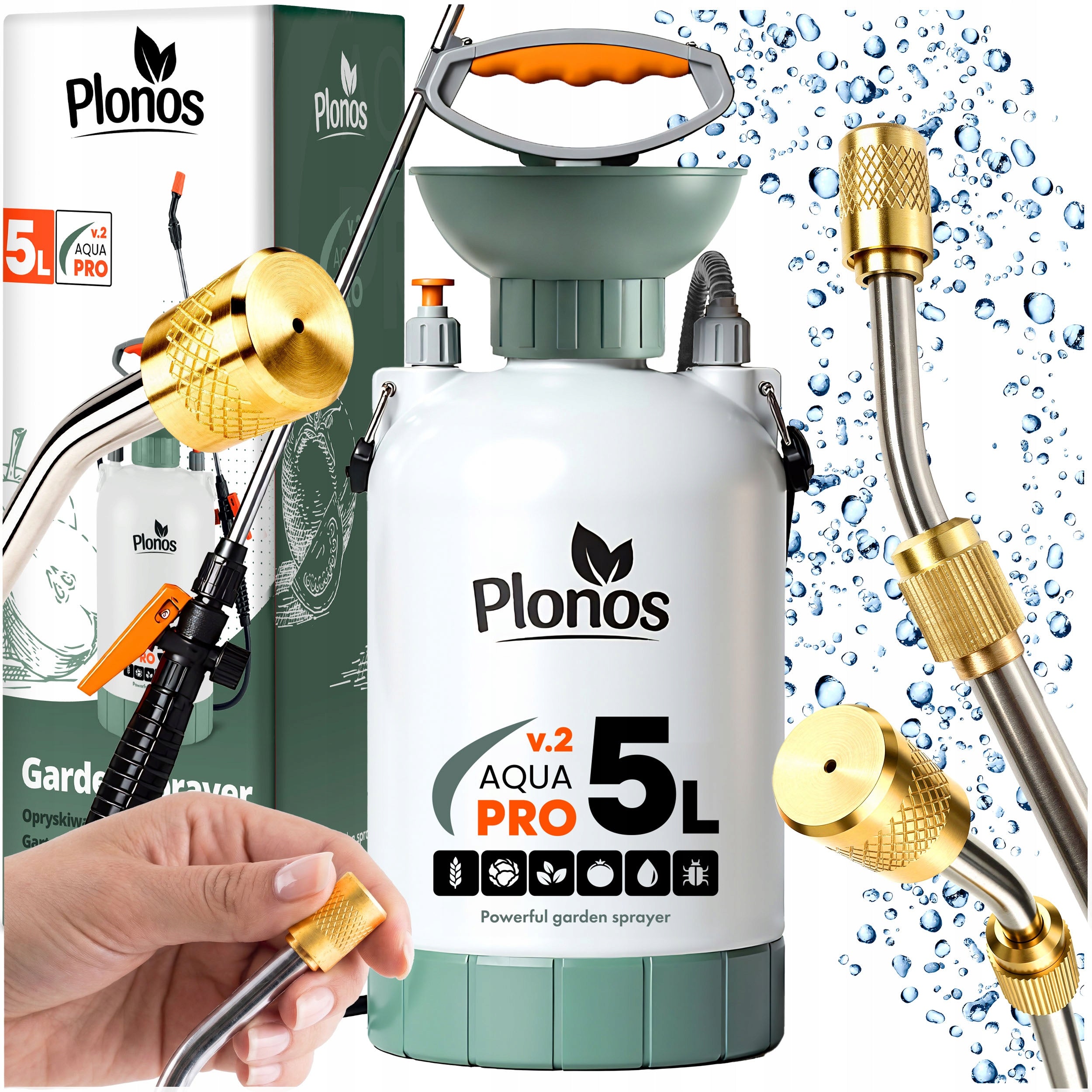 5L GARDEN PRESSURE HAND SPRAYER WITH ADJUSTABLE LANCE NOZZLE 5L