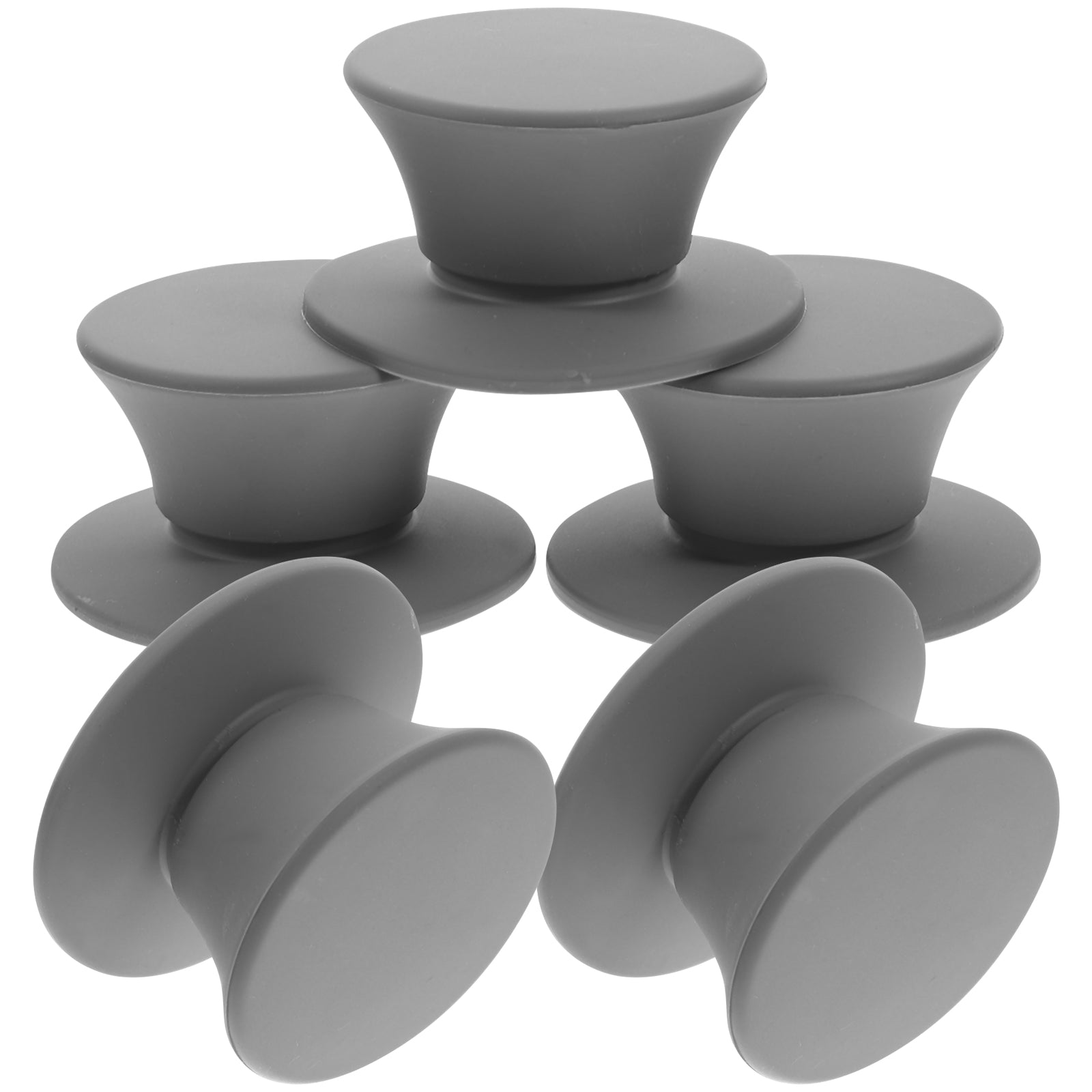 5PCS ANTI-BREWING SILICONE POT LID HOLDERS GREY Brand no brand