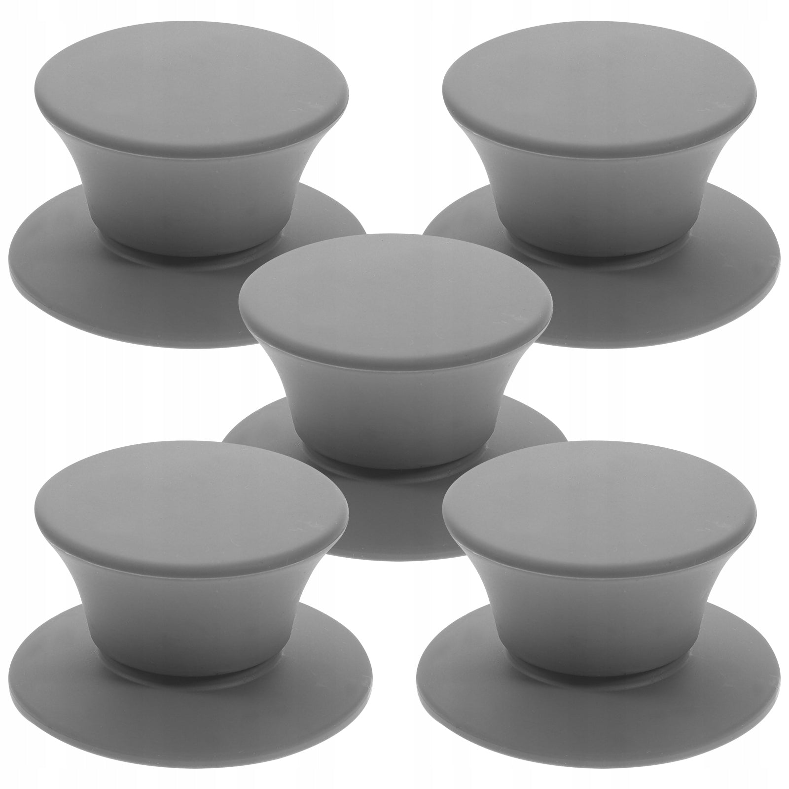 5PCS ANTI-BREWING SILICONE POT LID HOLDERS GREY Kind lid