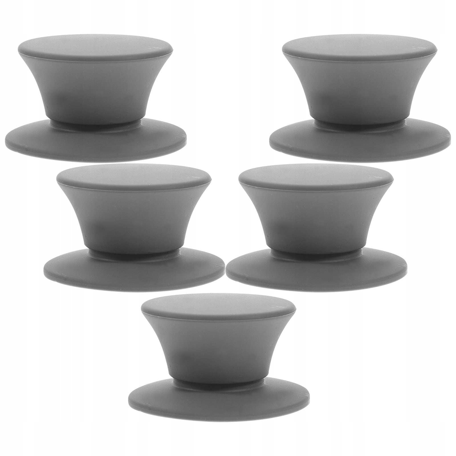 5PCS ANTI-BREWING SILICONE POT LID HOLDERS GREY