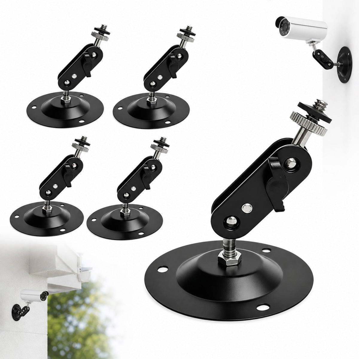 5PCS WALL MOUNT MOUNTING BRACKET FOR CAMERAS BLACK