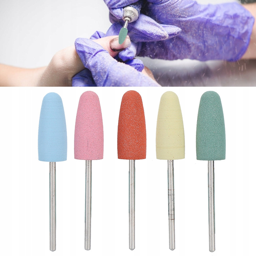 5X RUBBER NAIL CUTTER SMOOTHING POLISHING CONE Color multicolor