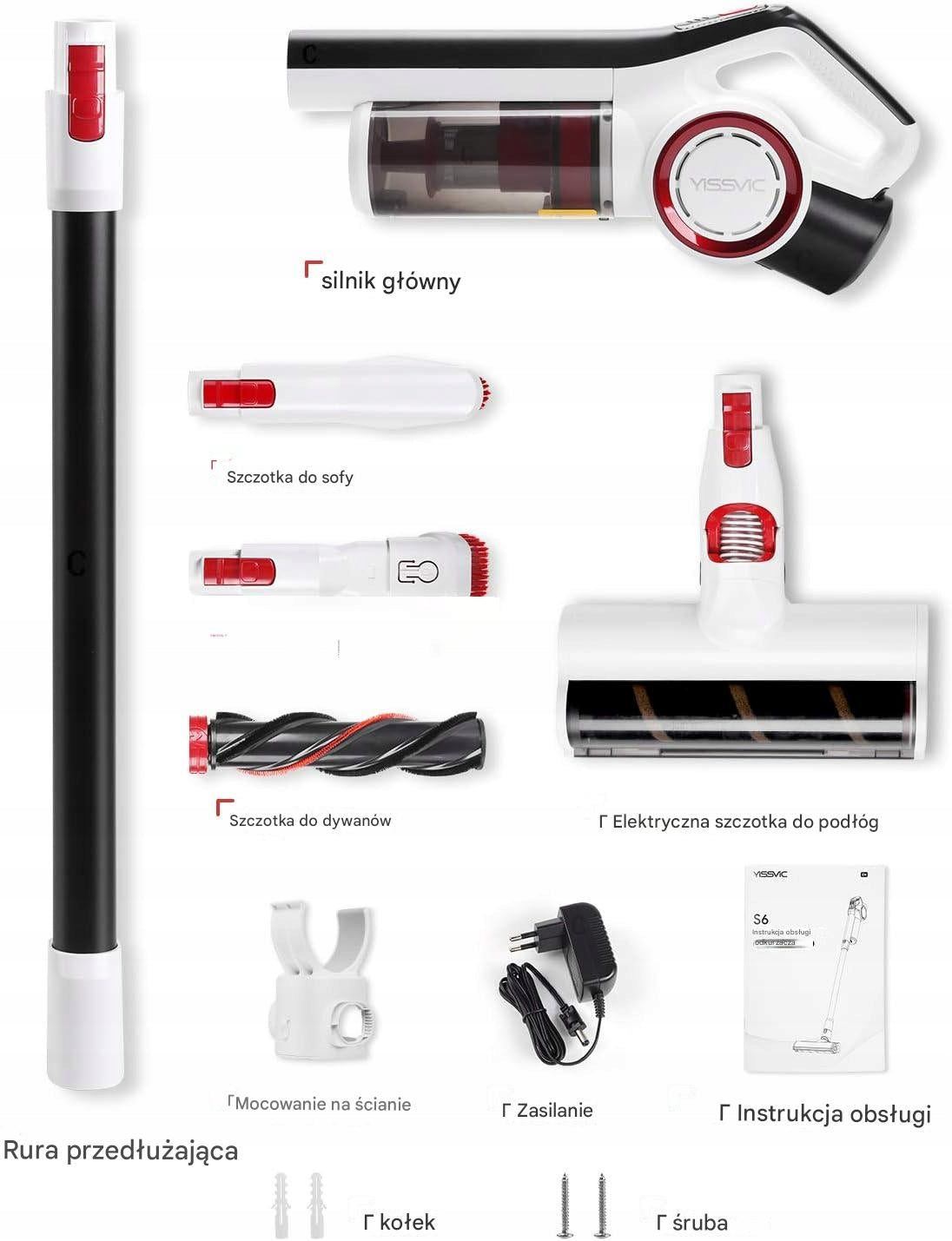 5in1 Cordless Upright Vacuum Cleaner 350W Power 26 kPa 2 Brushes Dust container volume 0.8 l