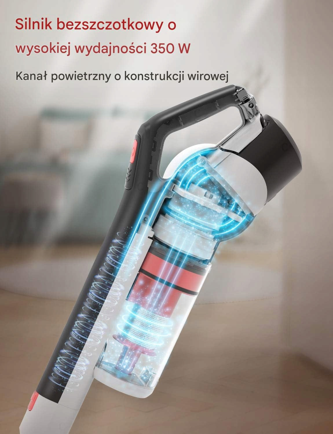5in1 Cordless Upright Vacuum Cleaner 350W Power 26 kPa 2 Brushes Power 350 W