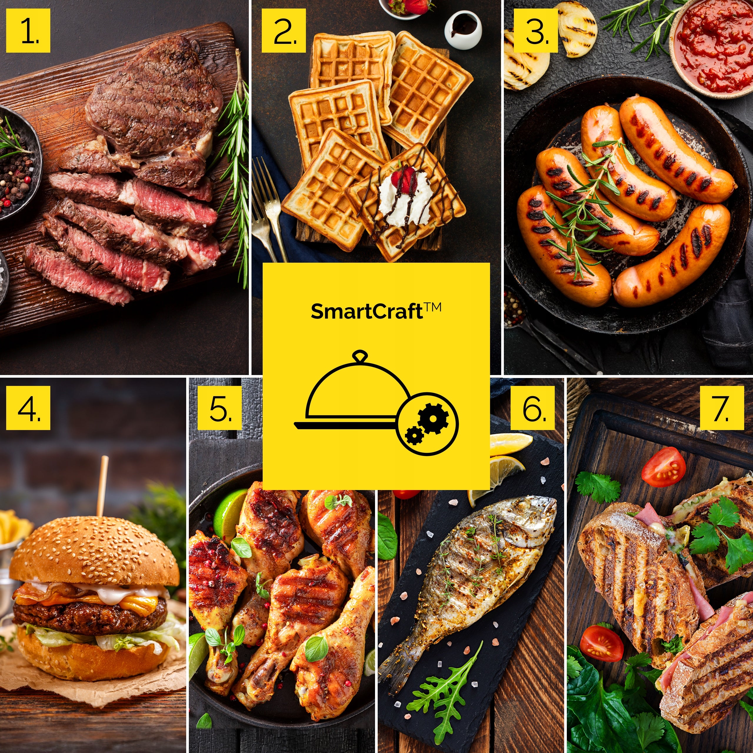 5in1 Electric Contact Grill Yoer 2200W Automatic +THERMOSONDA Model CraftGrill Gofrownica