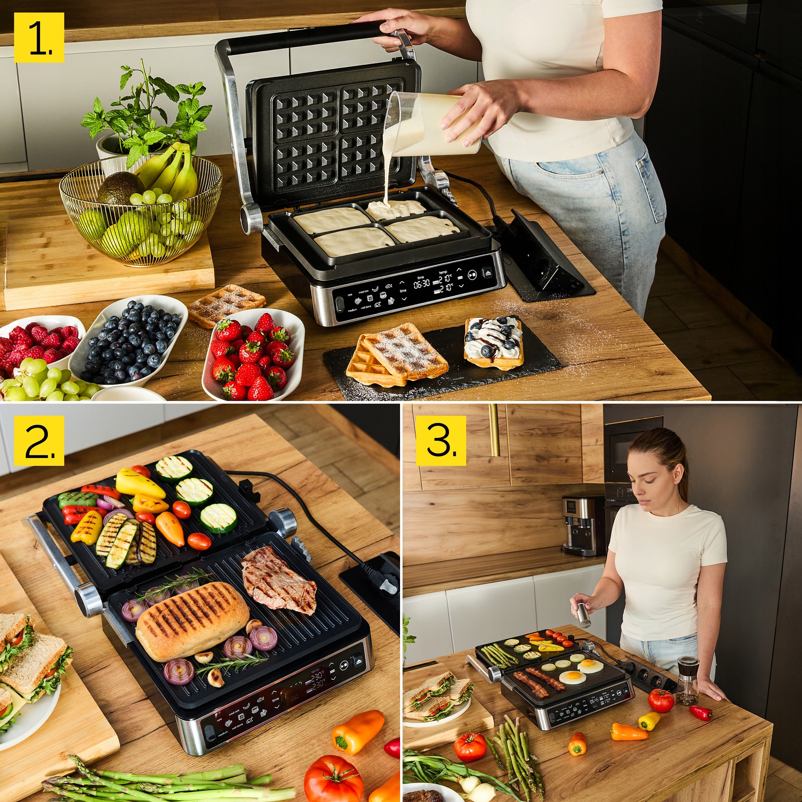 5in1 Electric Contact Grill Yoer 2200W Automatic +THERMOSONDA Power 2200 W