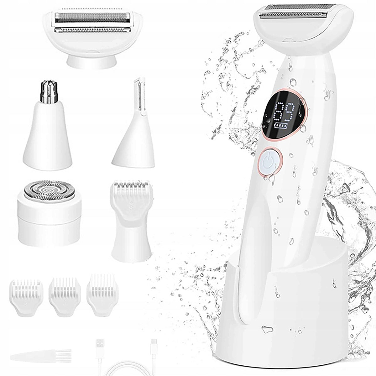 5in1 FACE LEG BODY EPILATOR BIKINI TRIMMER EYEBROW NOSE SHAVER WOMEN'S