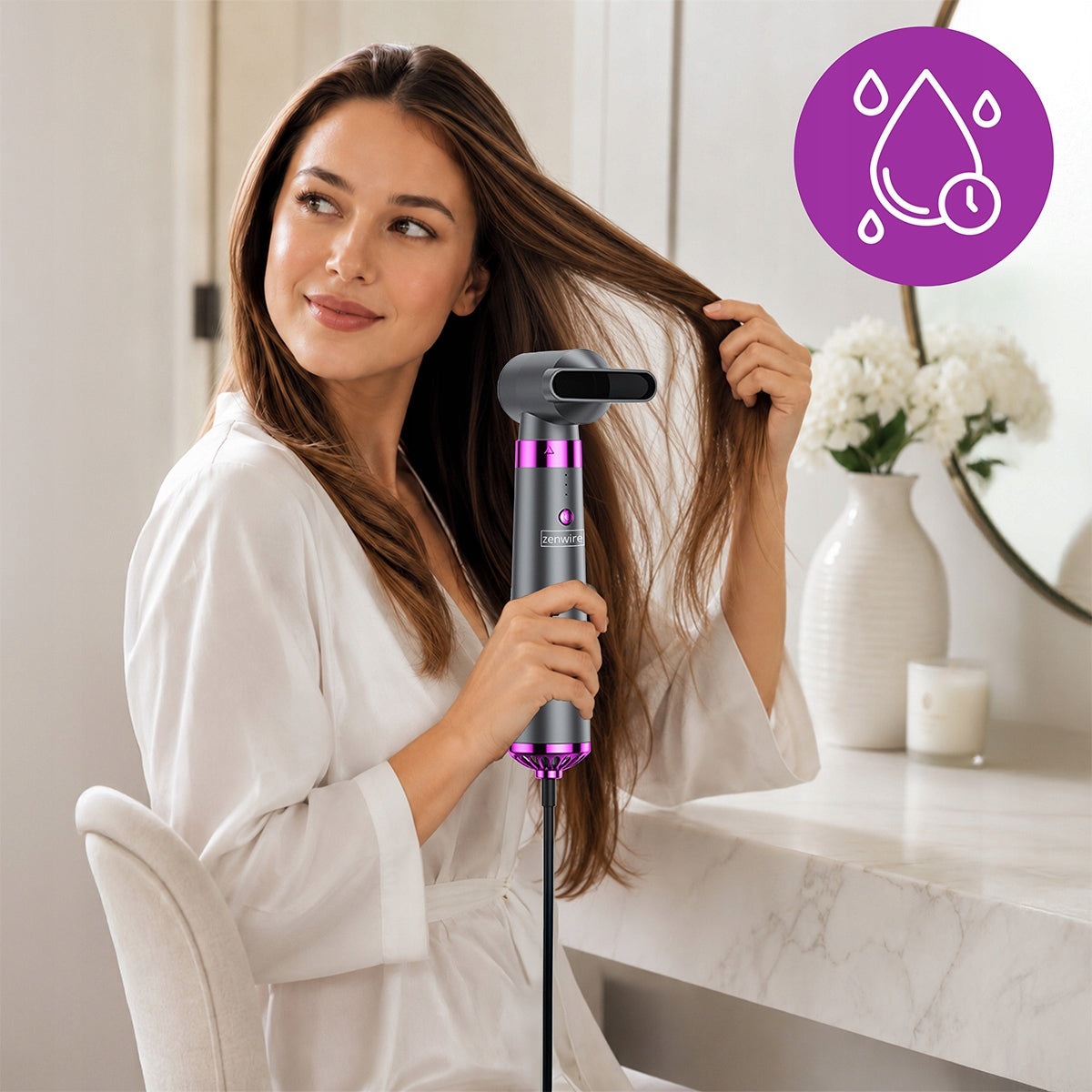 5in1 Hair Curler Dryer with Ionization Straightening Brush STRONG SET Packaging status original