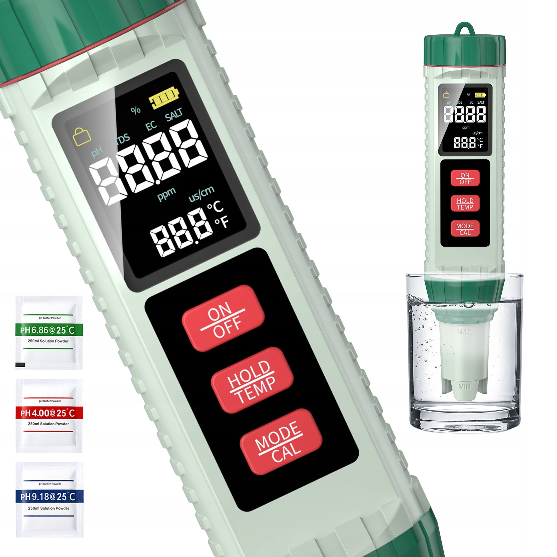 5in1 PH/EC/TDS water quality tester meter/salinity/thermometer