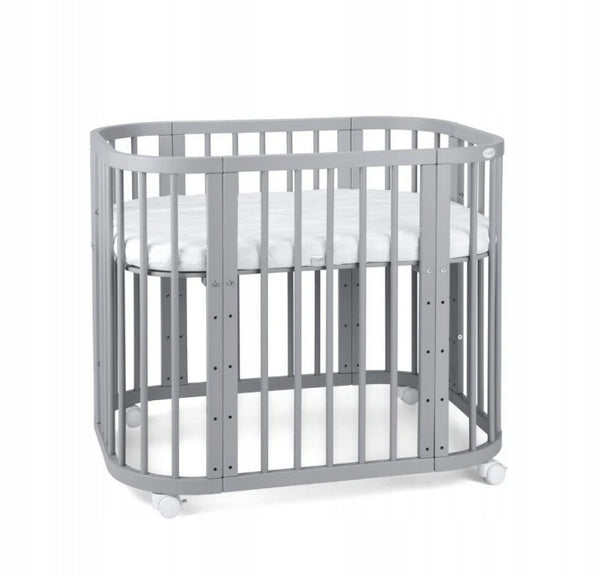 5in1 Wooden Crib with CRADLE with Mattress - Grey Manufacturer code 1