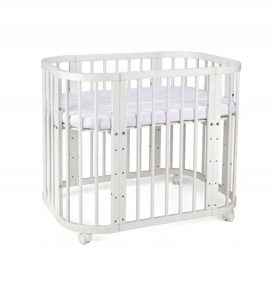 5in1 Wooden Crib with CRADLE with Mattress - White Manufacturer code 1