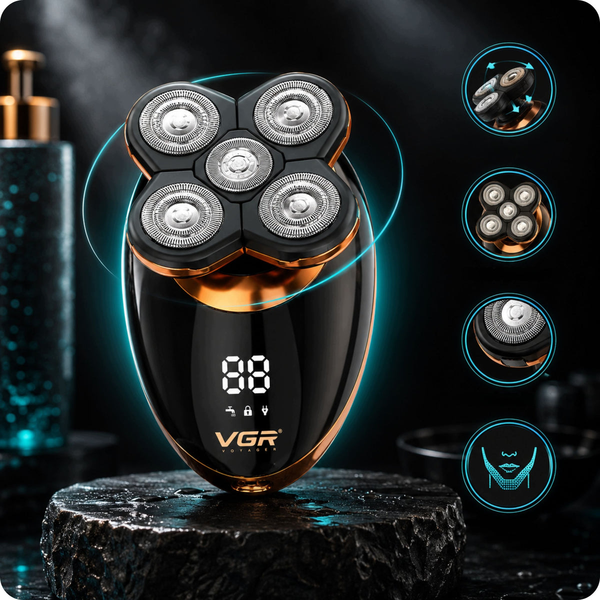 5in1MEN'S SHAVER RAZOR LED EAR NOSE TRIMMER USB FACIAL HAIR Manufacturer code V-316