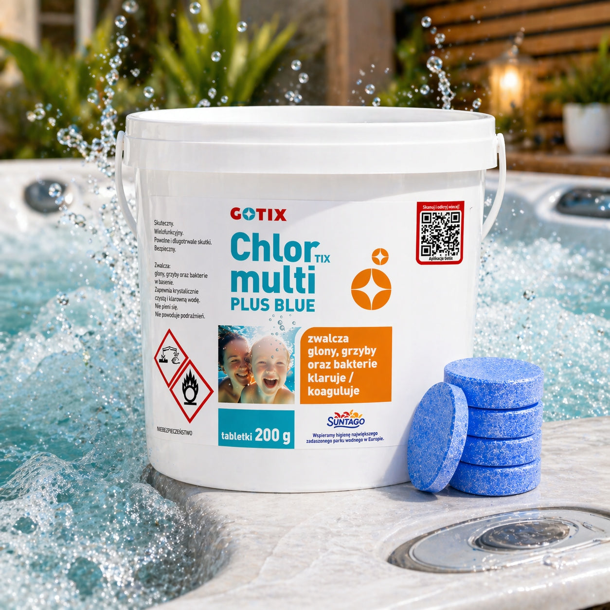 5kg CHLORINE FOR POOL JACUZZI Chlorine Tablets Chemistry Blue Water Pool Manufacturer code Chlor do Basenu DUŻE Tabletki 5KG