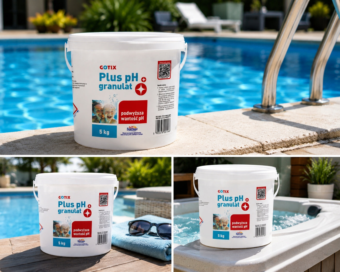 5kg PH PLUS BALANCER PH + POOL JACUZZI GRANULES INCREASES PH POOL CHEMISTRY Packaging status original