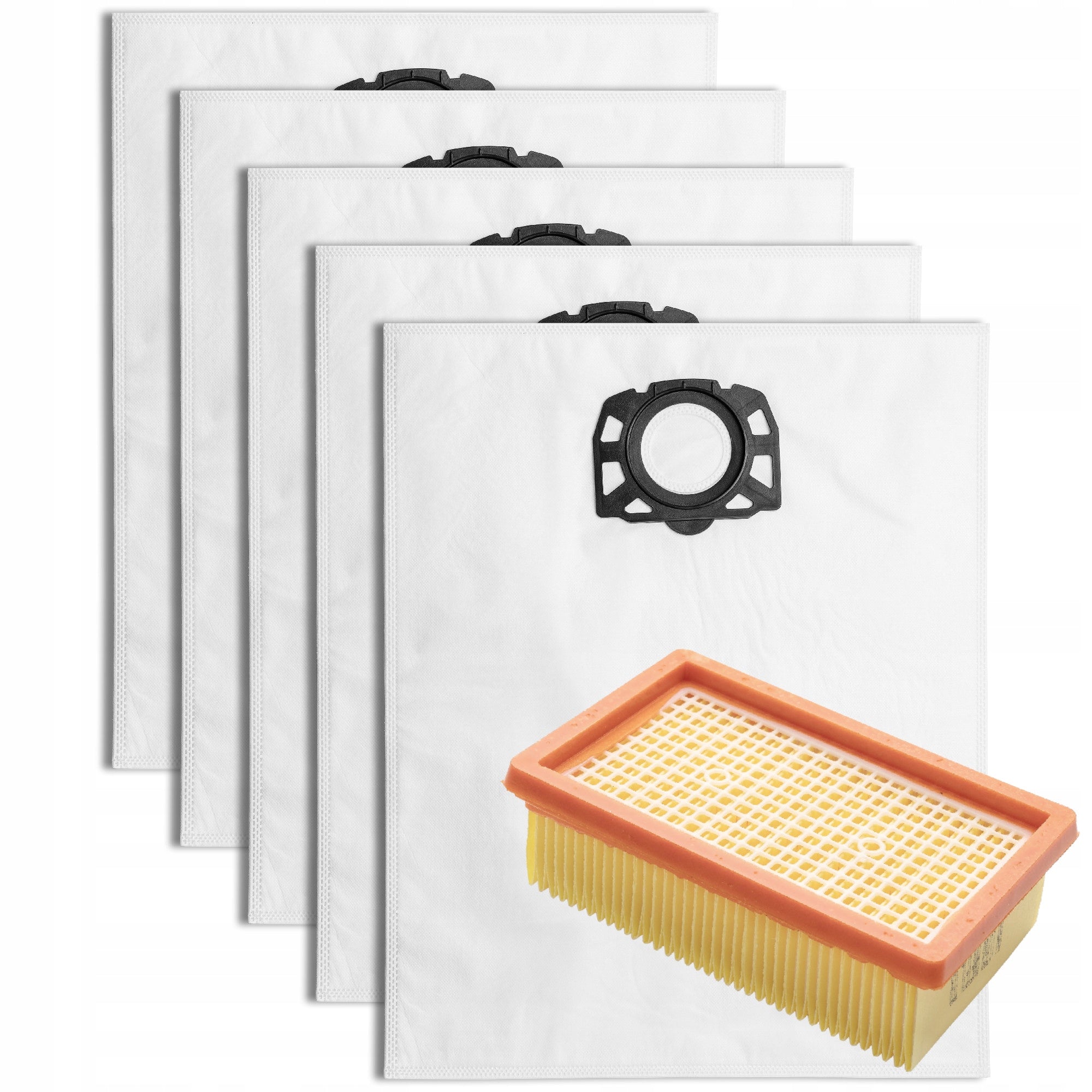 5x BAGS FILTER FOR VACUUM CLEANER KARCHER WD4 WD5 WD6 PREMIUM