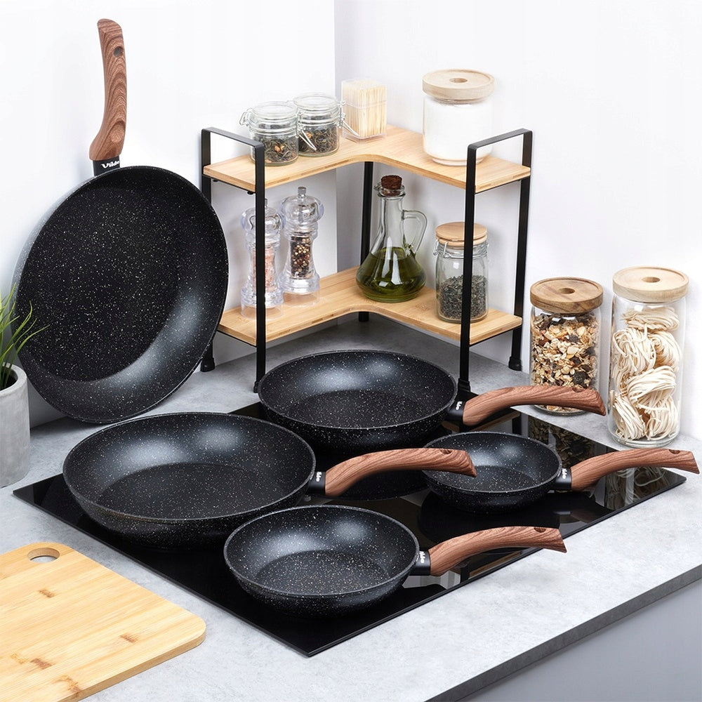 5x GRANITe frying pan for frying stewing pan set 16 20 24 28 32 cm Packaging status original