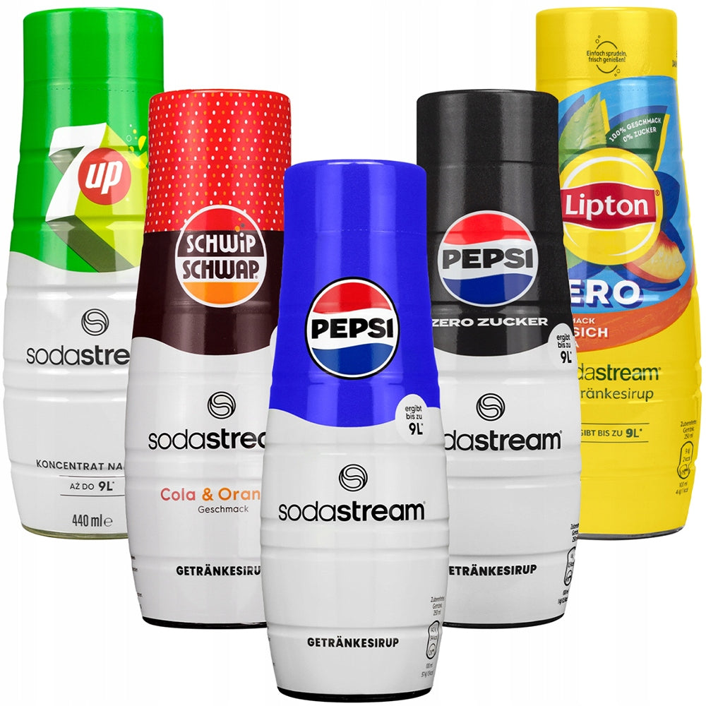 5x SYRUP SODASTREAM PEPSI LIPTON 7UP SCHWIP SATURATOR CONCENTRATES