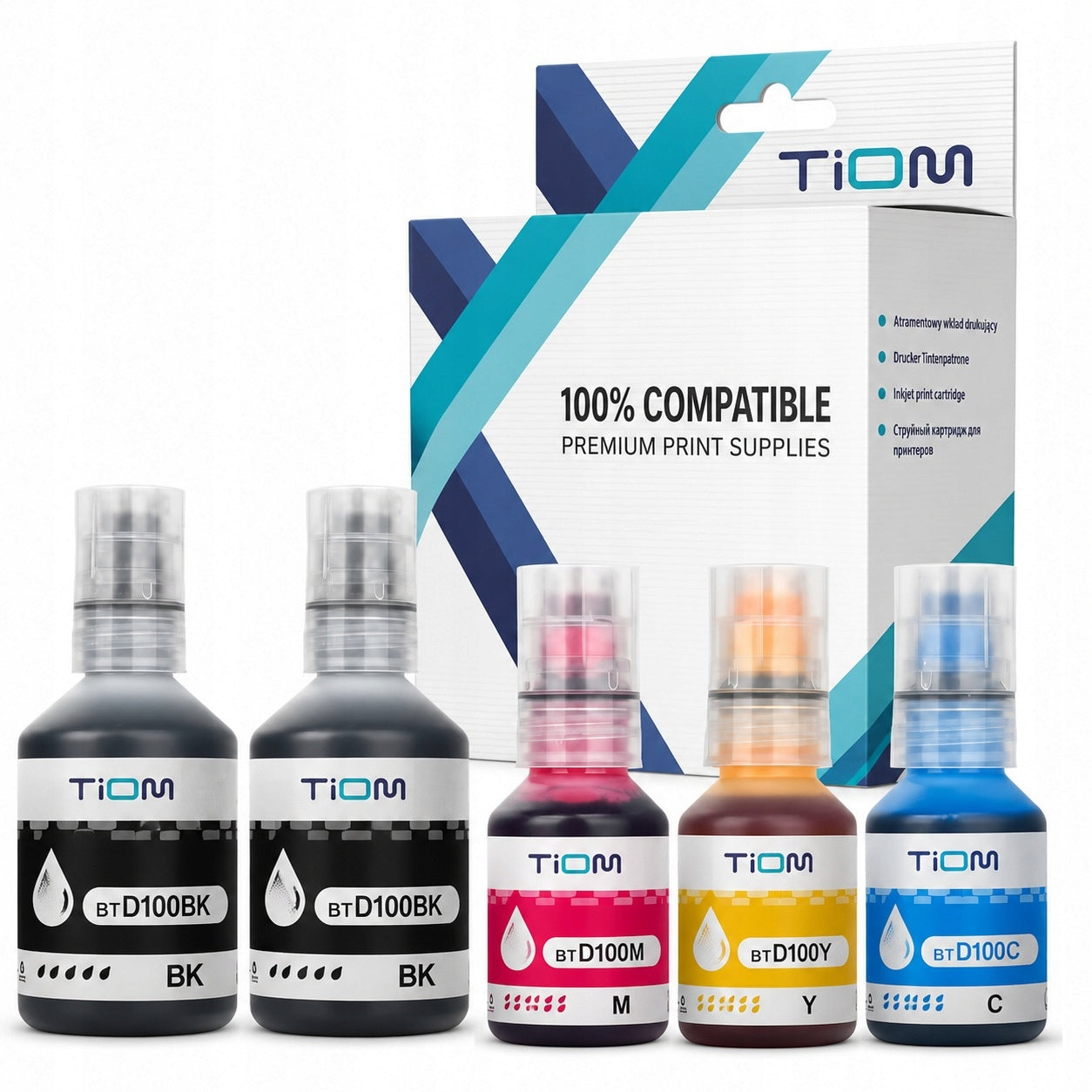 5x ink cartridge for Brother BTD100 BTD100BK BTD100C BTD100M BTD100Y SET