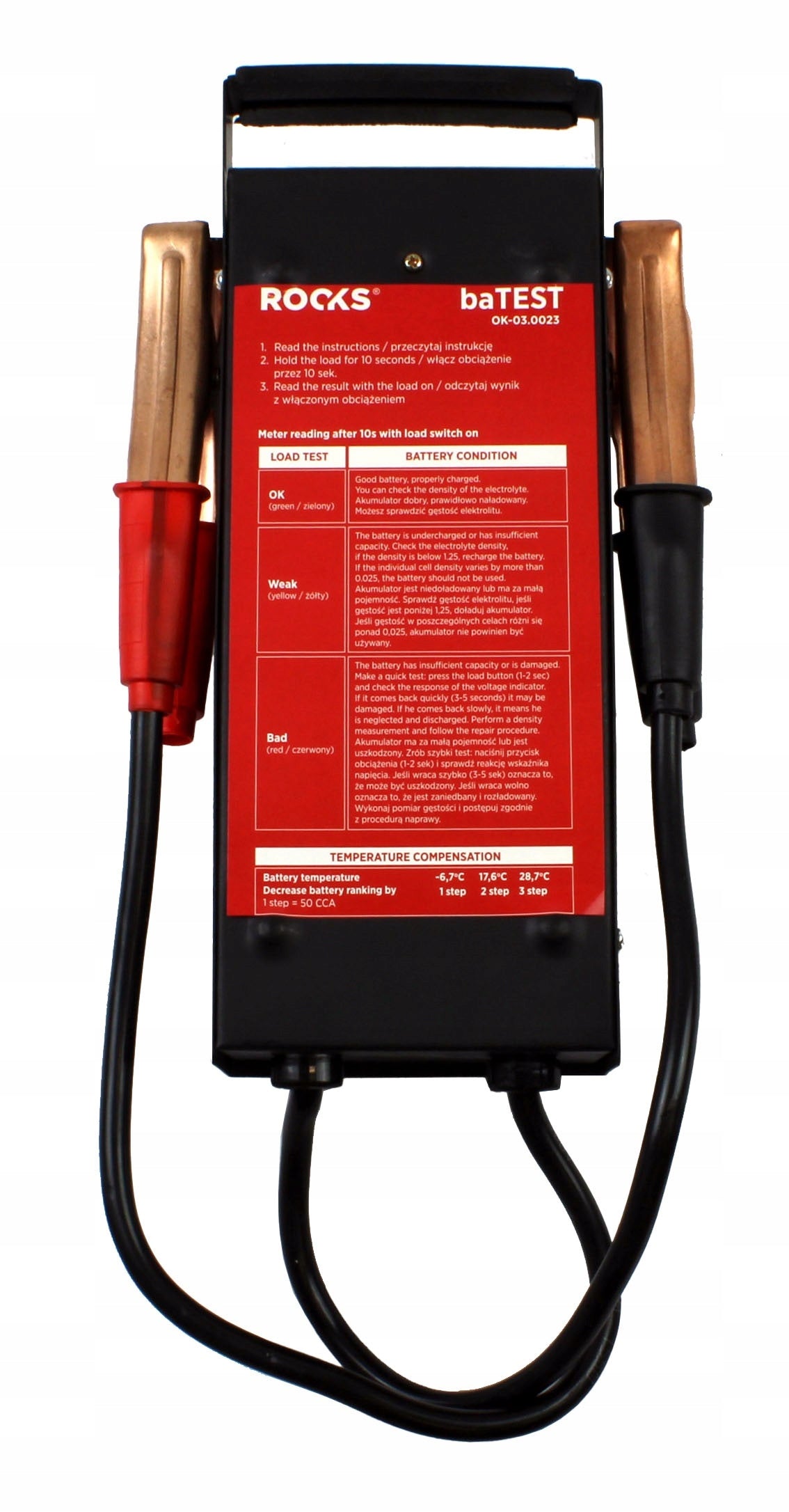 6/12V Battery Tester, 100A, 200-1000 CCA, 100 Ah, Analog Indicator EAN (GTIN) 5903364346706