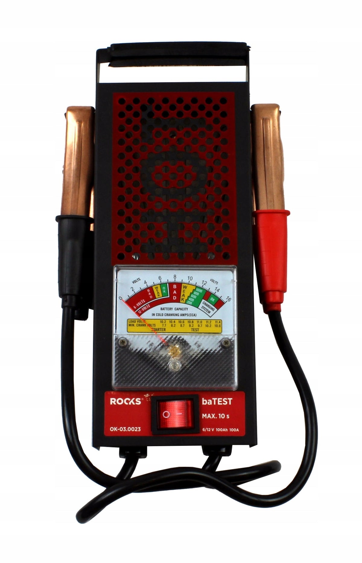6/12V Battery Tester, 100A, 200-1000 CCA, 100 Ah, Analog Indicator